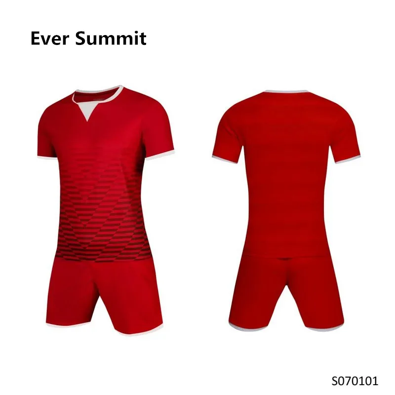 Ever Summit Soccer Jersey 070101 футбольные комплекты одежды тренировочная пустая Версия Настраиваемый Логотип, название, форма под заказ - Цвет: red color