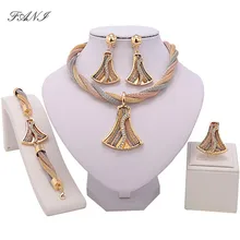 Fani изысканный золотой комплект ювелирных изделий в дубайском стиле Роскошные нигерийские женские свадебные модные африканские бусы комплект ювелирных изделий костюм дизайн