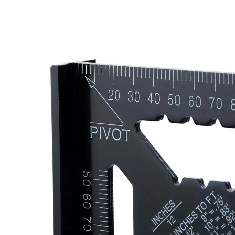 12inch Black Alloy Triangle Ruler Measuring Tool Straight Angle Ruler for Woodworking Square Layout Gauge Measuring Trammel Tool