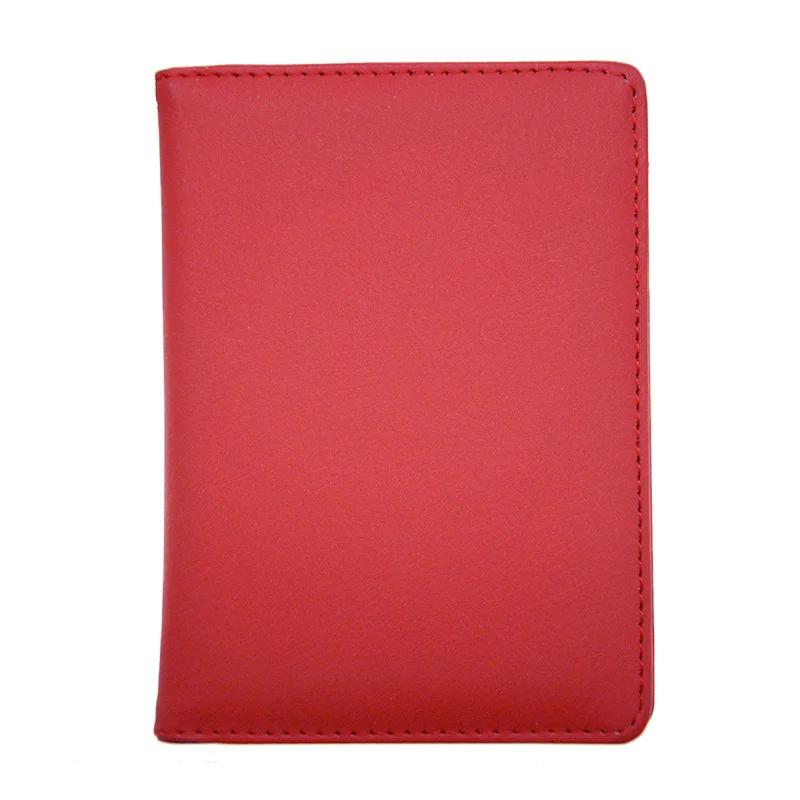Однотонные деловые обложки для паспорта, мягкие держатели для паспорта из искусственной кожи с отделениями для удостоверений личности для чековых билетов, принимаются на заказ - Цвет: red