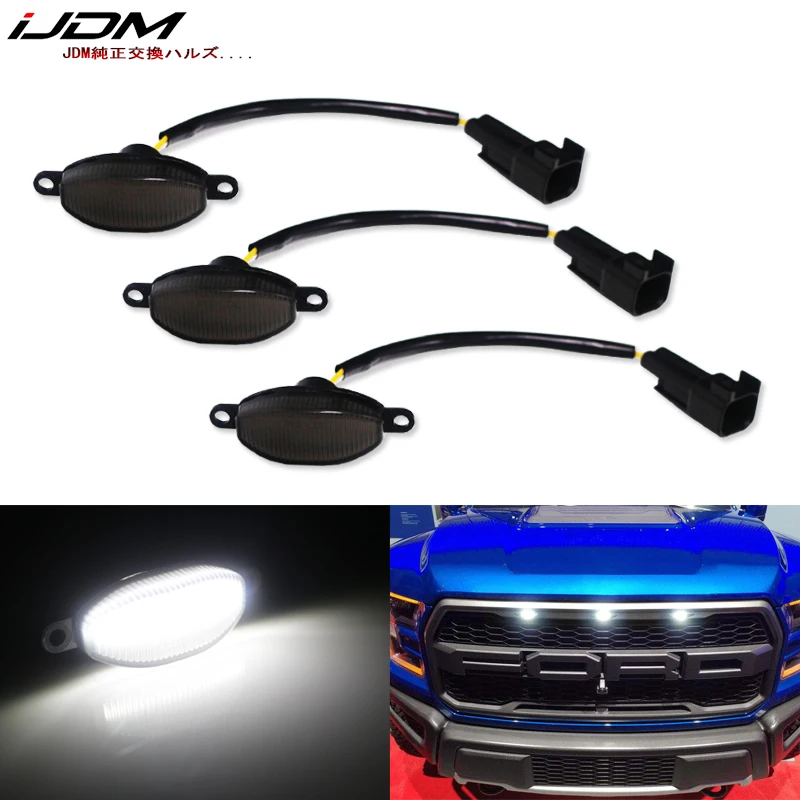 IJDM (3) дымчатые линзы белого янтарно желтого цвета для 2010 2014 и 2017 up Ford Raptor OEM