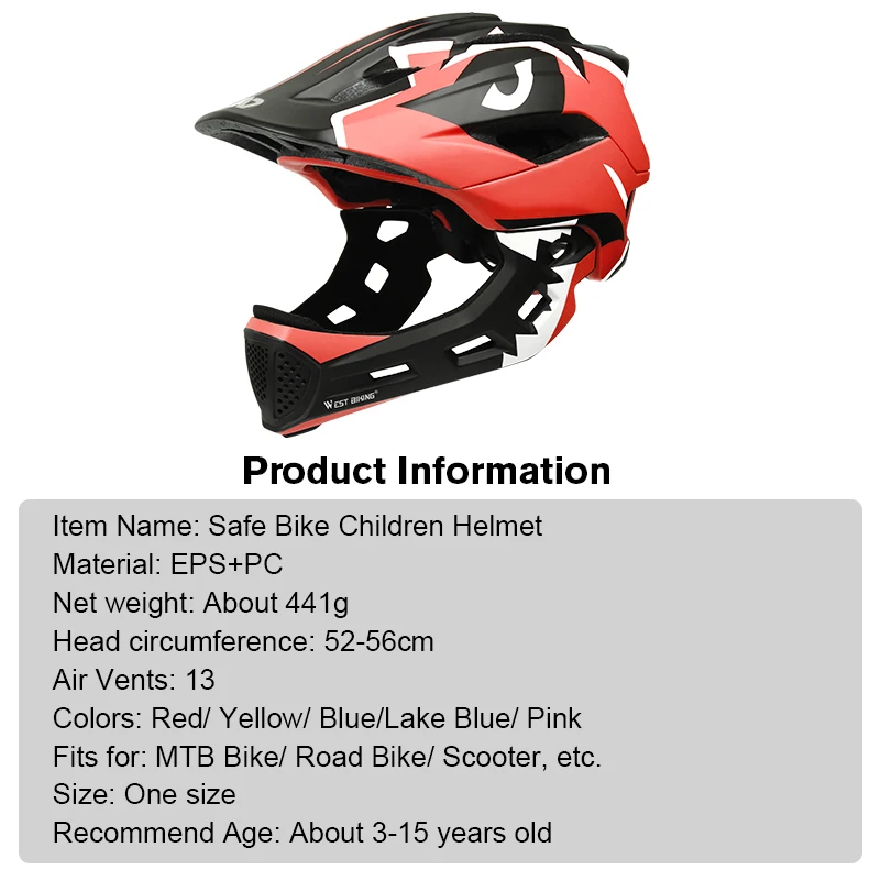WEST BIKING, Детский велосипедный шлем, полностью покрытый, 2 в 1, Детский велосипедный защитный шлем, самокат, велосипедный спортивный защитный 52-56 см
