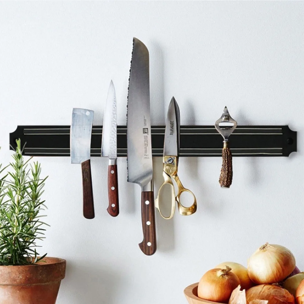 

Magnetic kitchen tools accessories Self-adhesive Knife Holder 20/33/38/48/55cm Wall Mount Block Rack Stand Strong Magnet