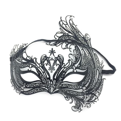 Алмазный маскарадный Феникс Вечерние Маски Кролик кошка лицо Мужская и женская половина лица Венеция Металл Кованое железо маска - Цвет: Phoenix black