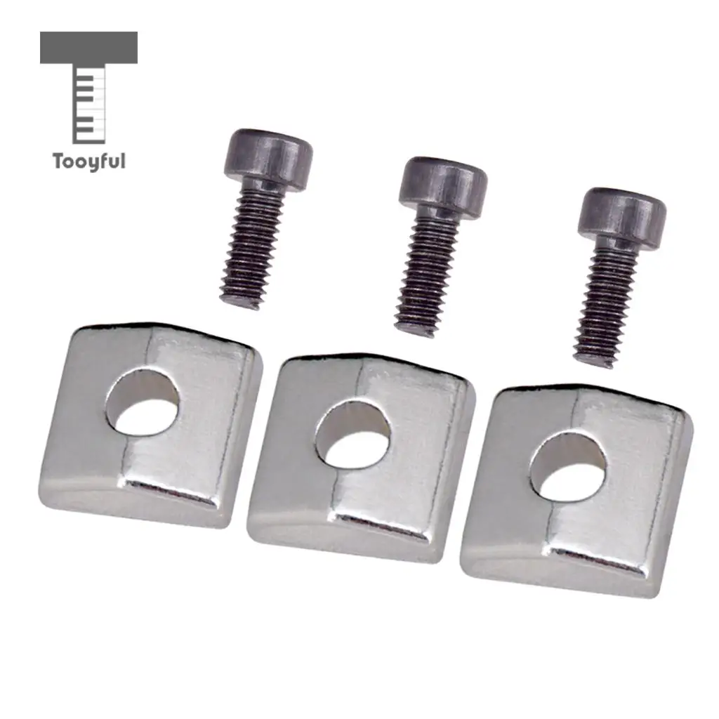 Tooyful 3pcs Guitar Locking Nut Clamp&Screws for Tremolo Bridge Parts
