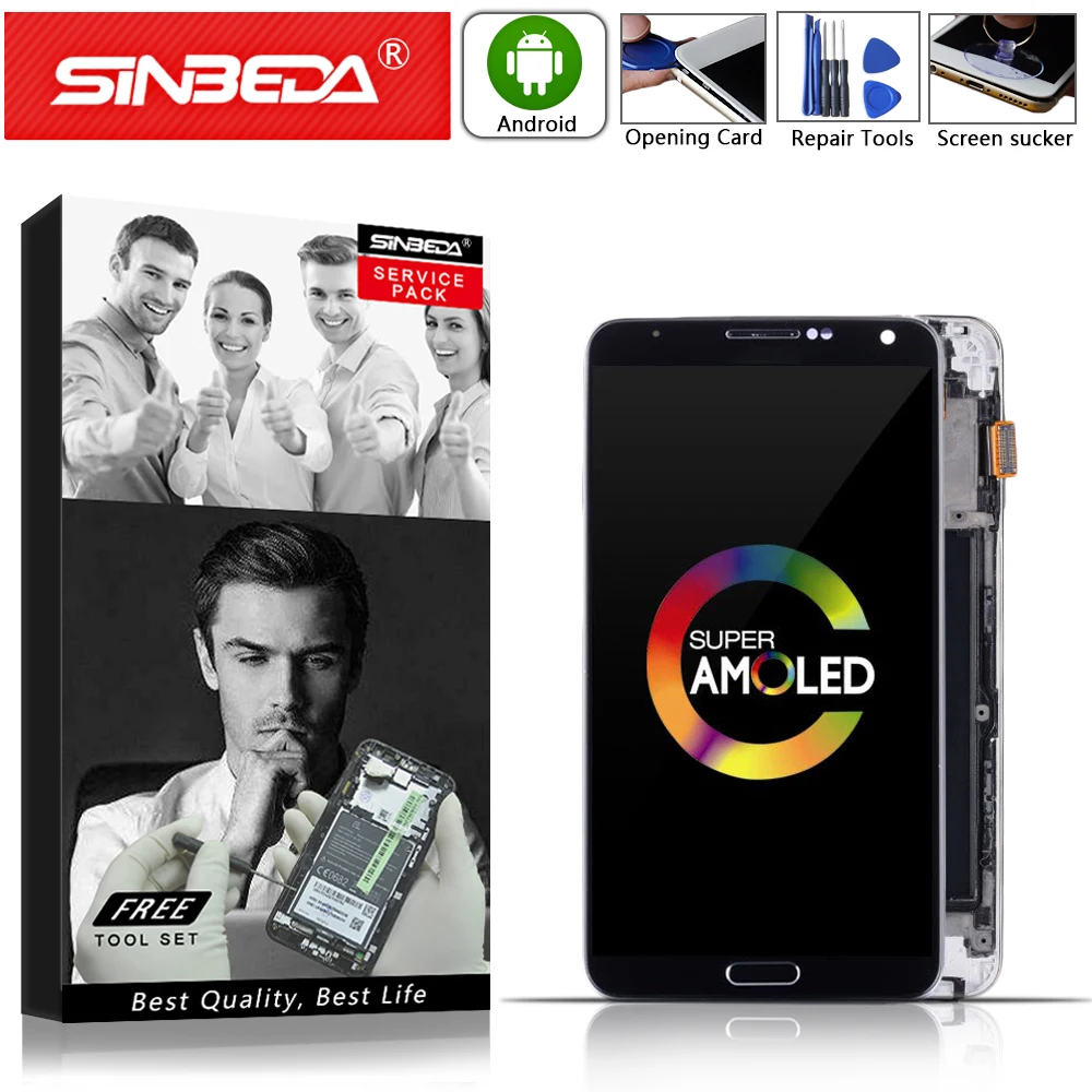 

AMOLED 5.7" For SAMSUNG Galaxy Note 3 N9005 LCD Display Touch Screen with Frame For SAMSUNG Note3 N900A N900T Display Note 3 LCD