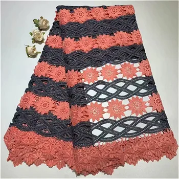 

Embroidered African Tulle Laces Fabric Hot Selling French Guipure Cord Lace Fabrics With For Party Dresses