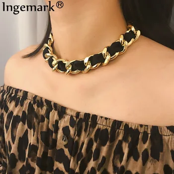 

Ingemark Punk Aluminium Chain Choker Necklace Statement Vintage Clavicle Winding Necklace Statement Collier for Women Jewelry