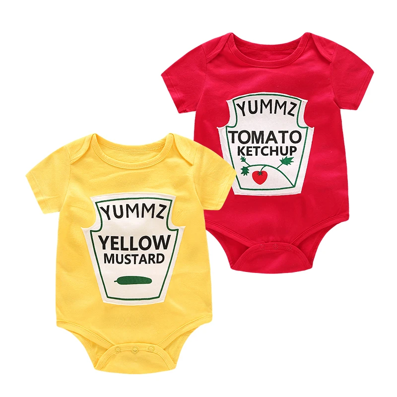 bamboo baby bodysuits	 Yummz Tomato Ketchup Yellow Mustard Red and Yellow Bodysuit Baby Boy Twins Baby Clothes Twins Baby Boys Girls DS9 customised baby bodysuits