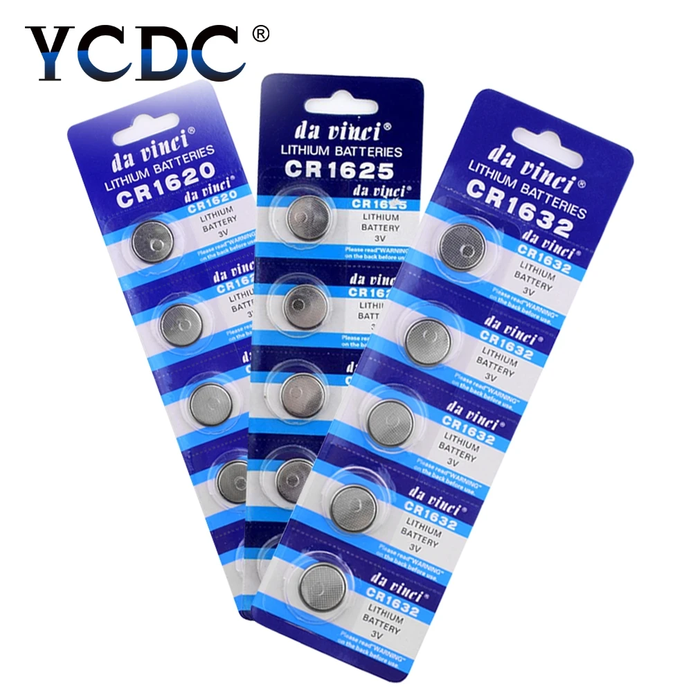 YCDC Watch Battery 5pcs Button Coin Cell CR2032 CR 2032 batterie CR1632