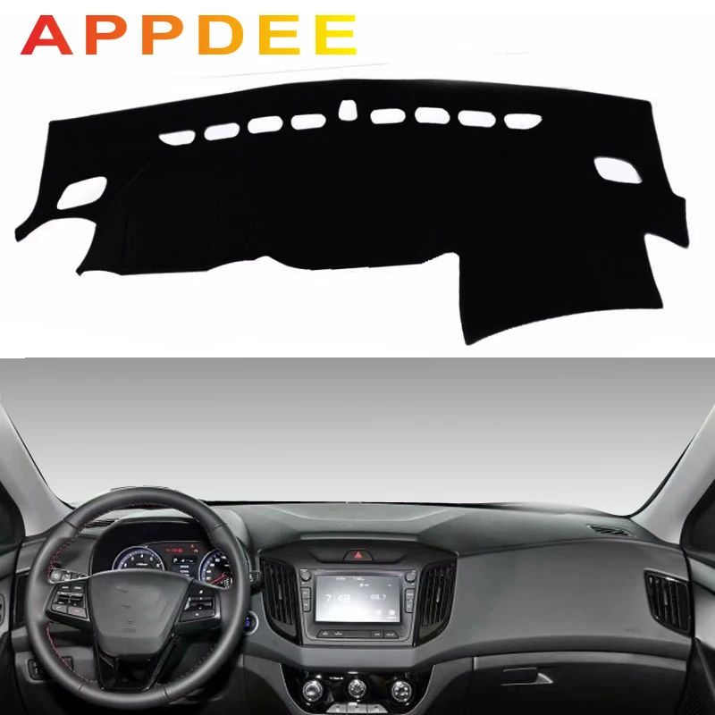 

Car dashboard cover Mats Avoid light pad Instrument platform desk Carpets For Hyundai Creta Ix25 2015 2016 2017 2018 Accessories