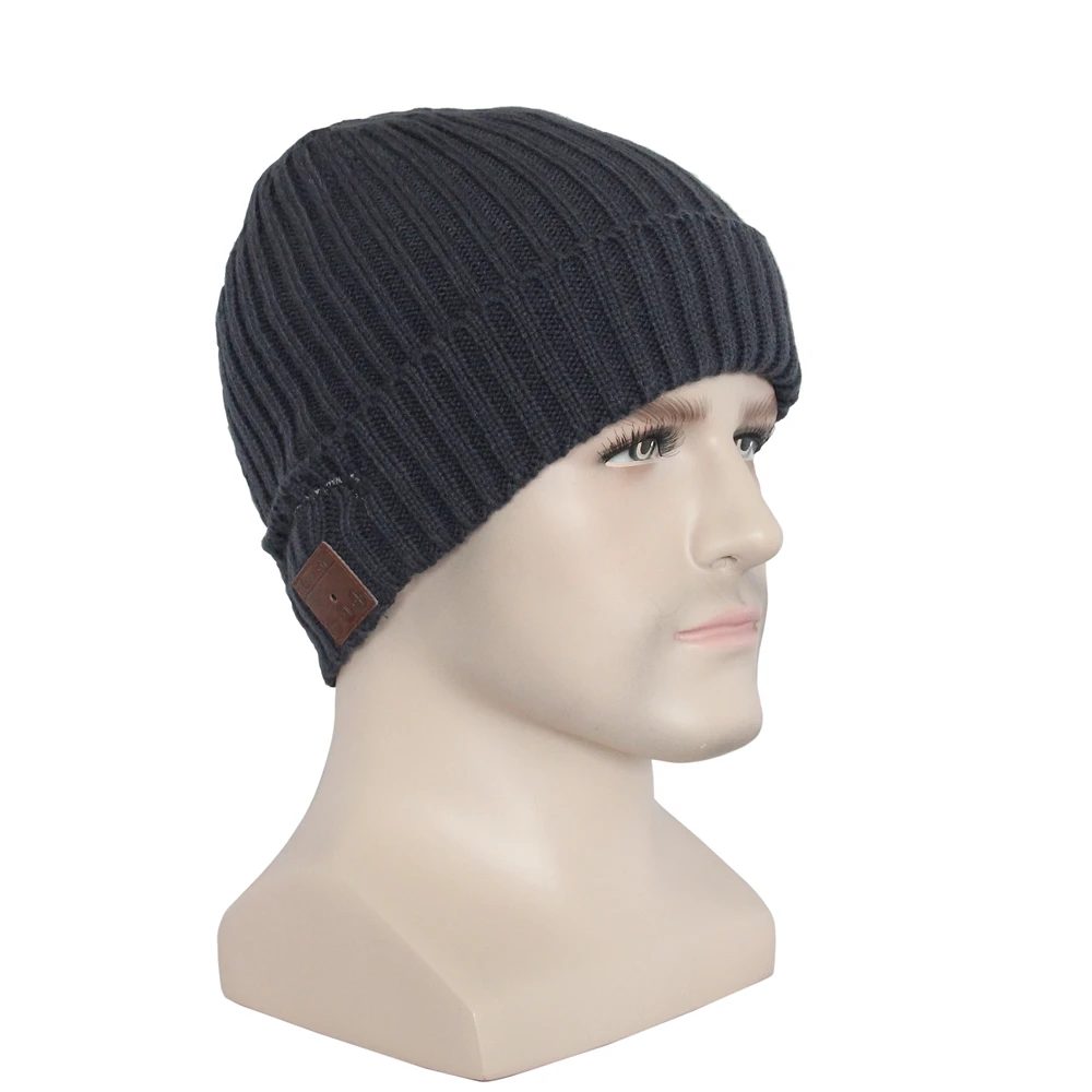 

Men's Winter Hat Bluetooth Headset Music Headwear Knitting Hats Male Knit Wireless Bluetooths Headsets Beanie Brimless Cap