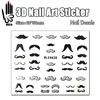1 Sheet Nail Decal BLE982D Black Moustache 3D Nail Art Transfer Sticker Makeup Decal For Nail Sticker Art Decoration 1