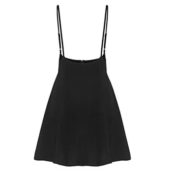 

Adjustable Strap Casual Suspender Women Skirt Skater Summer Solid Backless Fashion High Waist Zipper Mini Strappy Pleated Soft