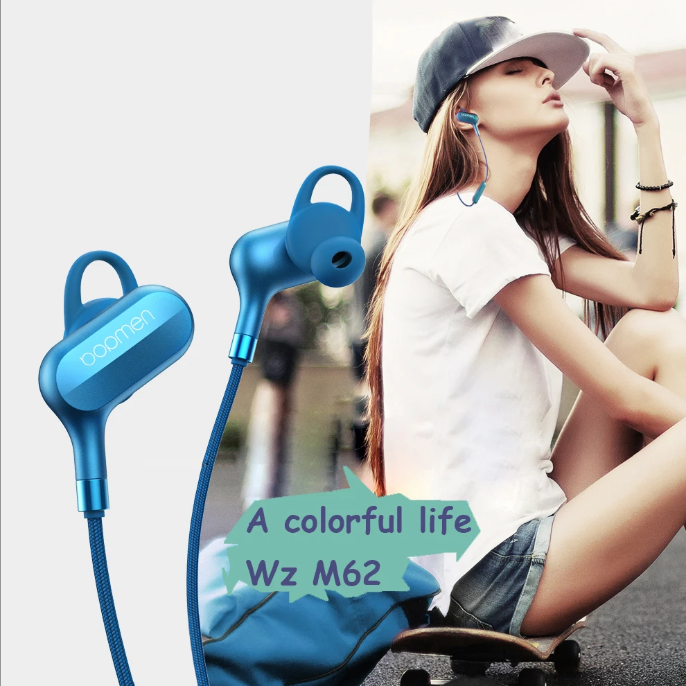 M62 спортивные bluetooth наушники беспроводные с шейным ремешком свободные руки