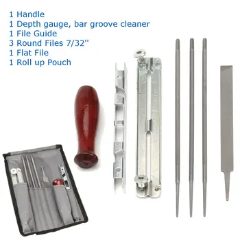 

8pcs Chainsaw Sharpening Kit 7/32'' Flat File Handle Depth Gauge for 3/8" 404 Chain