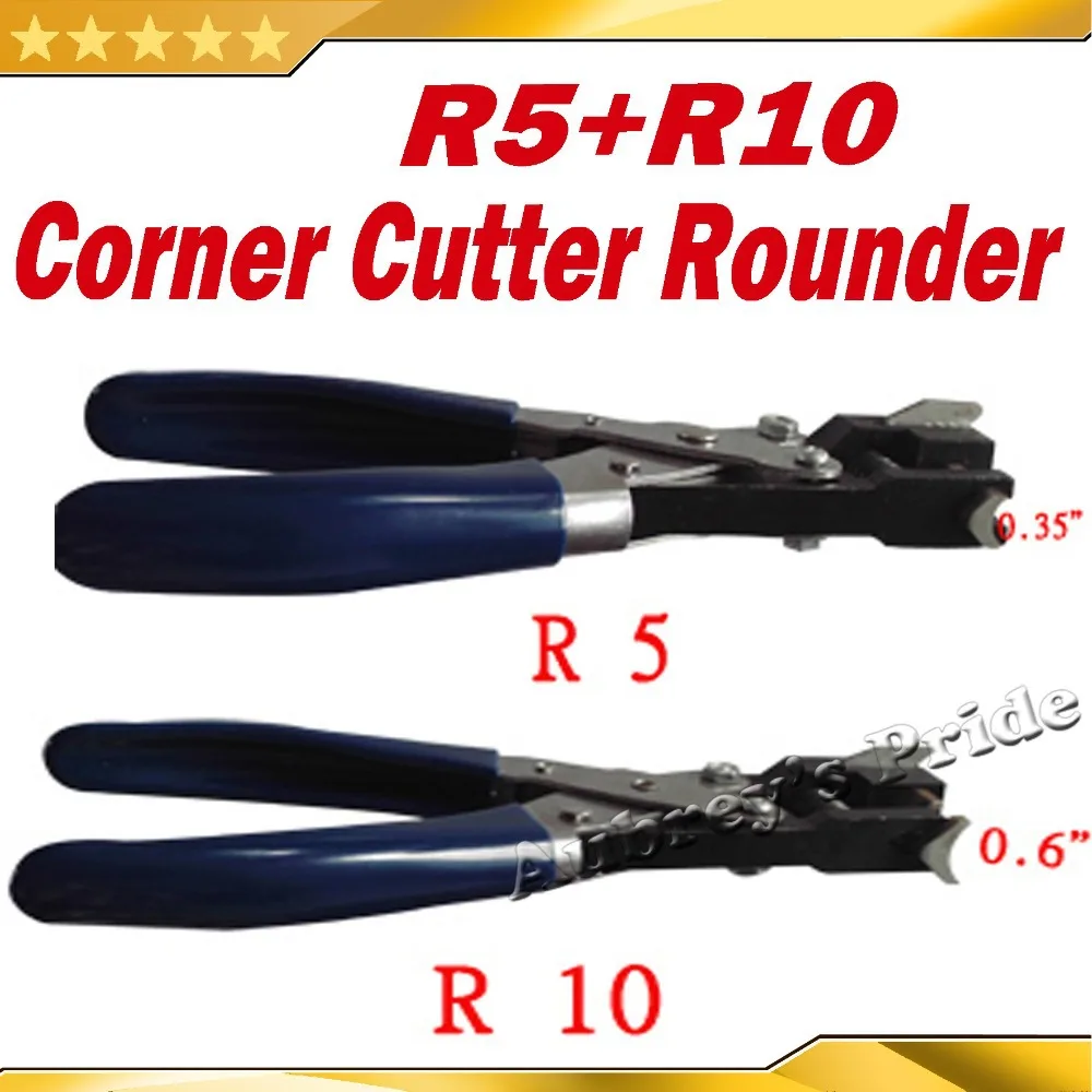 

Free Shipping Radius R5(7/32")+R10(3/8") 2 Pcs Hand Held ID Business Criedit PVC Paper Card Corner Rounder Punch Cutter Pliers