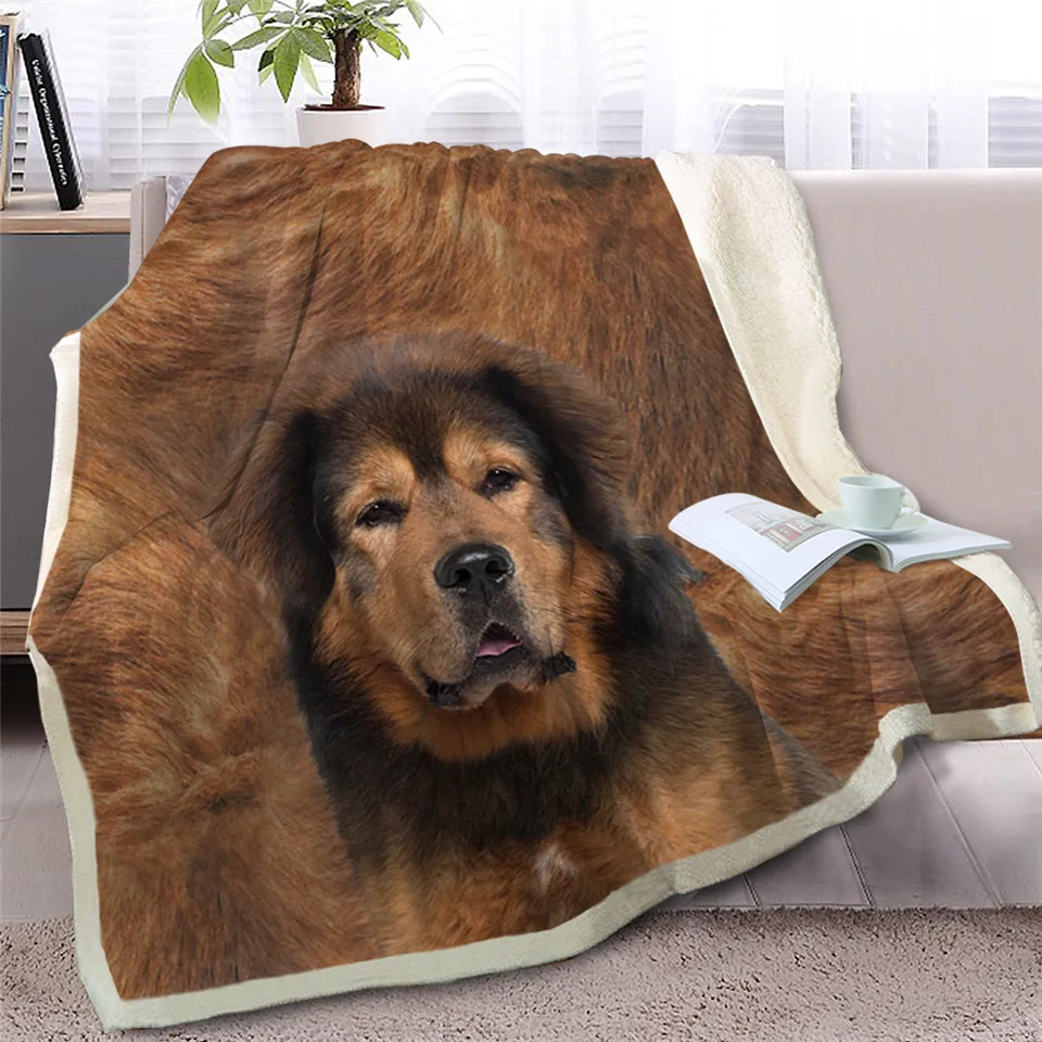 BlessLiving Basenji Sherpa Blanket on Beds Brown Dog Animal Throw for Adult Bedspreads 3D Print mantas 150x200cm|Одеяла| |