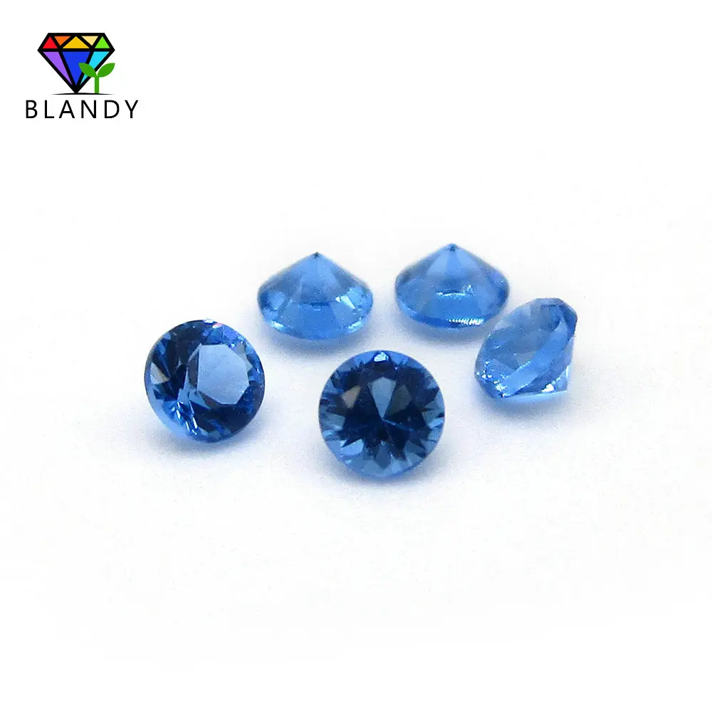 

Free Shipping 1000pcs/lot 1.0-2.5mm Round Cut Swis Blue Nano Stone 5A Wax Setting Blue Nano Synthetic Gems Beads For Jewelry