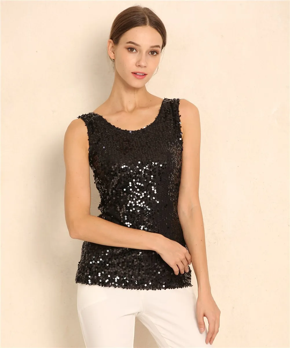Women Sexy Sequin Glitter Blouses Summer Casual Shirts Vintage Tops womens shirts