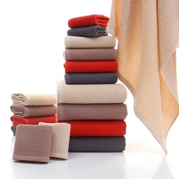 

32x72cm face towel 68x140cm bath towel 100% cotton fabric Honeycomb shape super soft absorbent towel set