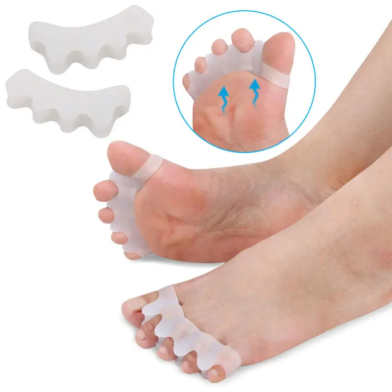 

1 Pair Silicone Toe Separator Overlapping Rehabilitation Treatment Hallux Valgus Braces Orthotic Device Feet Care HB88