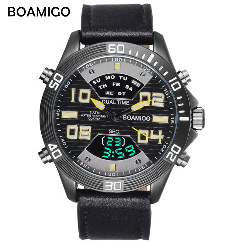 

2018 Men Quartz Digital Watch Men Sports Watches Relogio Masculino BOAMIGO S Shock Relojes LED Military Waterproof Wristwatches