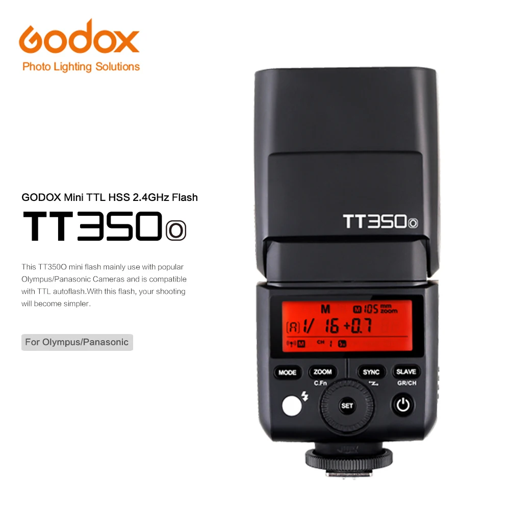 GODOX Flash TT350 Мини Вспышка 2,4G Беспроводная HSS TLL 1/8000 s Master Speedlite вспышка для камеры Olympus Panasonic Lumix