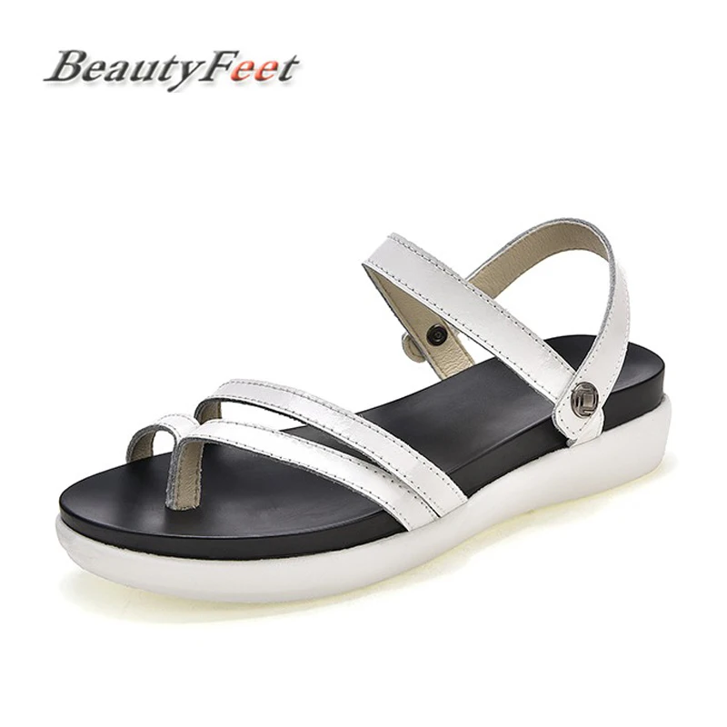 

BeautyFeet Genuine Leather Women Sandals Sandals Summer Shoes Female Low Wedges Peep Toe Platform Sandals Women Casual Shoes