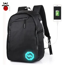 Senkey estilo de Carga USB Luminosa Mochila Mochilas de Los Hombres Casuales Masculinos Adolescentes Bolso de Escuela Del Estudiante Bolsa de Ordenador portátil de Negocios