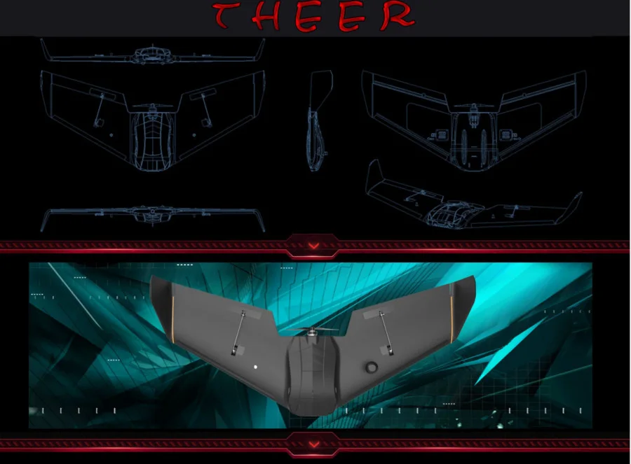 Skyzone THEER FPV Flying Wing 860mm Wingspan EPP RC Airplane with PDB & LED Board - PNP Version