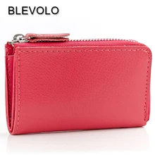Blevolo Пояса из натуральной кожи Key Holder кошелек унисекс на молнии автомобилей брелок случае кошельки Мягкие Твердые ключи ключница Женские Кошельки ключ Сумки