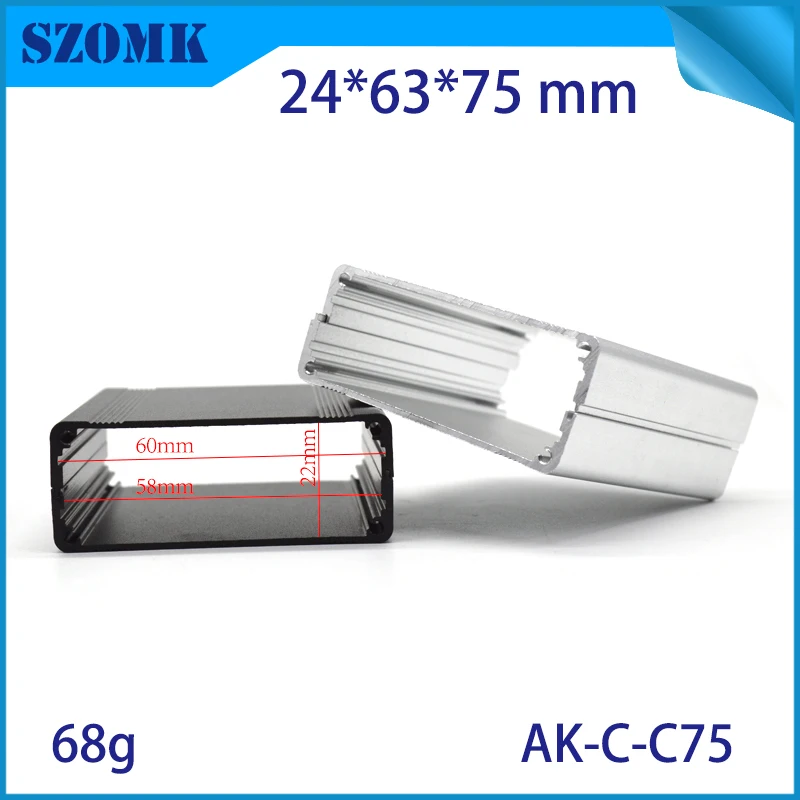 Szomk Custom Diy Extruded Aluminum Heat Sink Enclosure for inverter relay GPS tracker aluminum box audio display junction box (6)