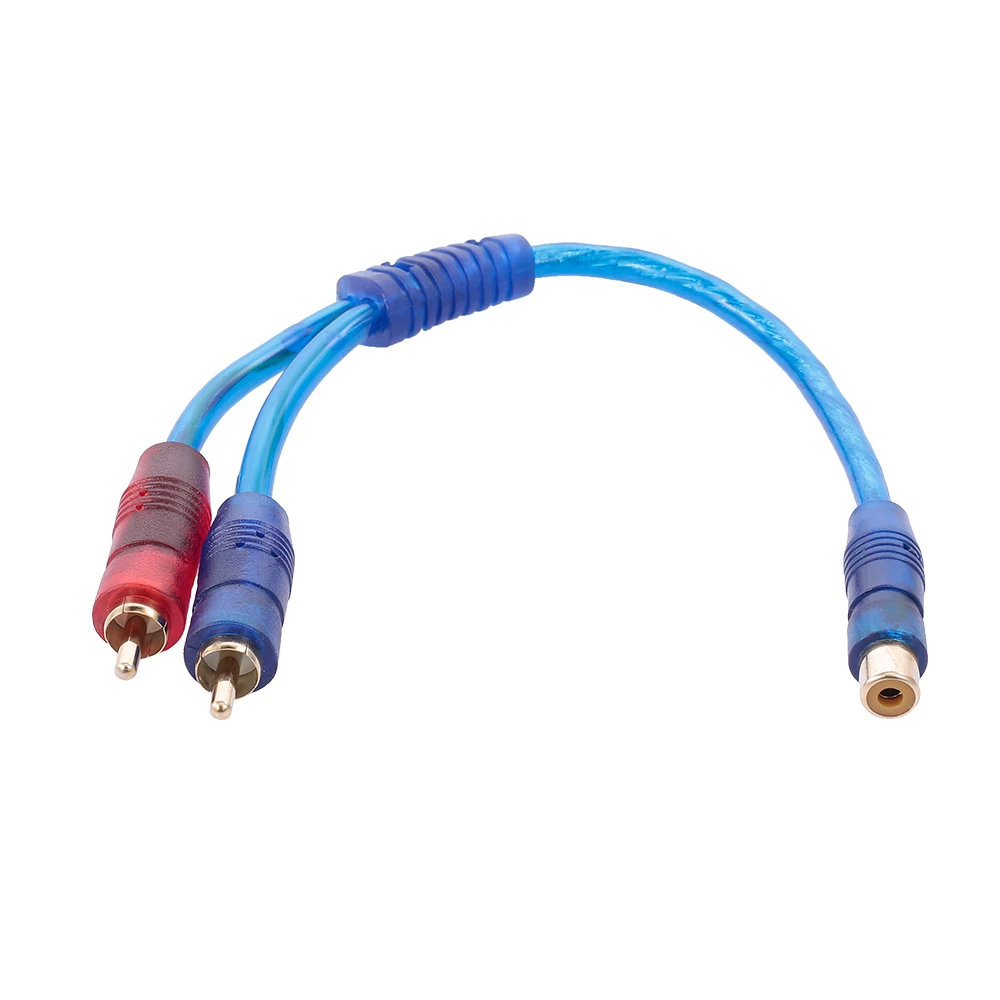 1 RCA на 2RCA мужской стерео аудио кабель позолоченный для
