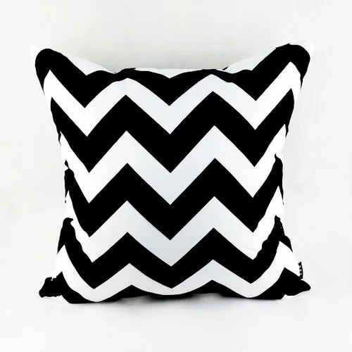 black and white chevron cushion