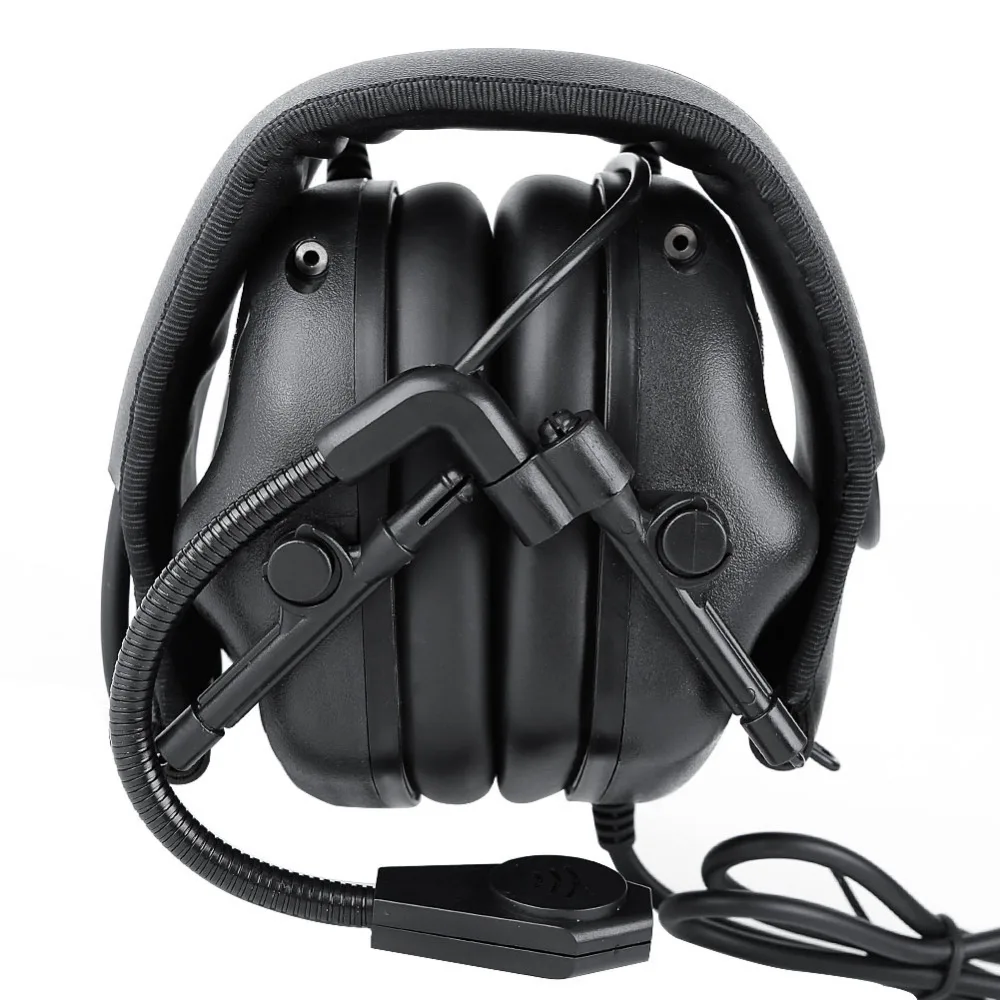 Fones de Ouvido Uso com Ptt Tático Padrão Militar Tiro Earmuff Walkie Talkie Rádio Airsoft Fone Ouvido 12 Fones de ouvido tático padrão militar tiro
