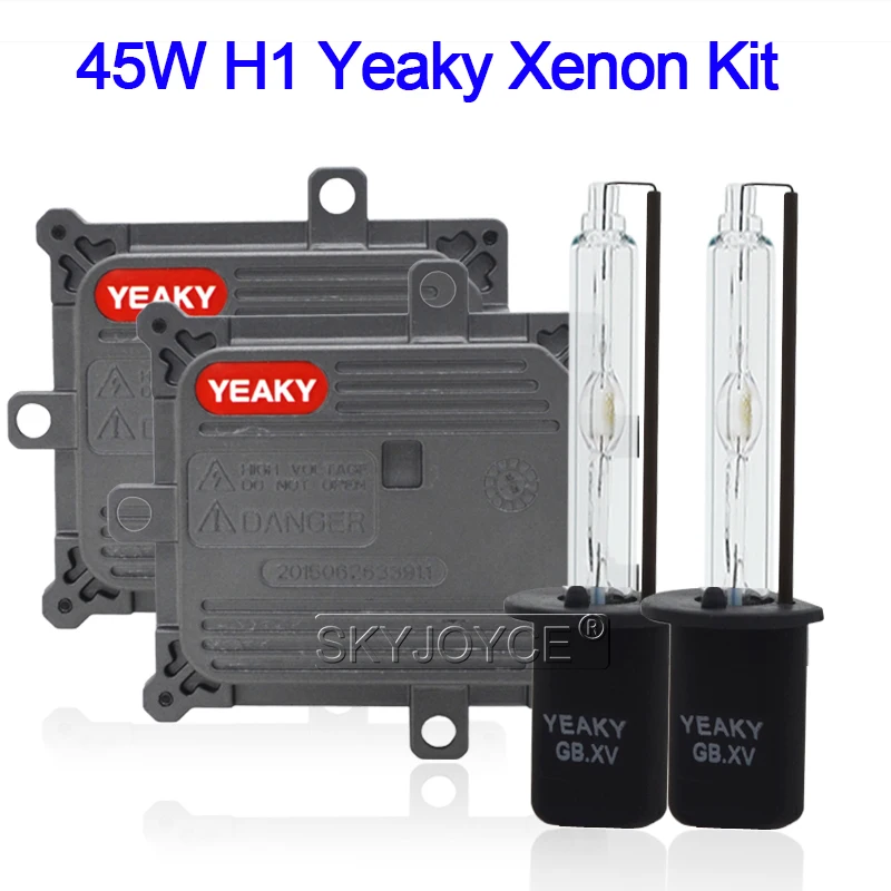 SKYJOYCE 45W Yeaky H1 5500K Xenon HID Conversion Kit Xenon H1 HID Replacement Bulb Car Headlight Slim Ballast 45W Yeaky Lighting (4)