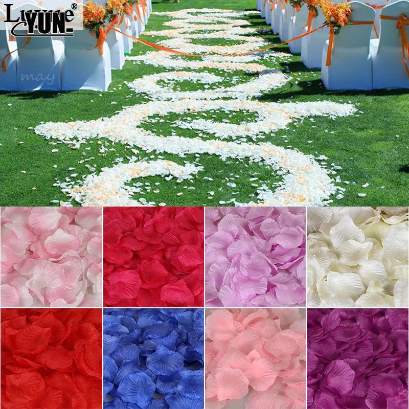 500pcs Fake Rose Petals Flower Girl Toss Silk Petal Artificial Petals Confetti For Wedding Party Decoration 6DYQ006 (24)
