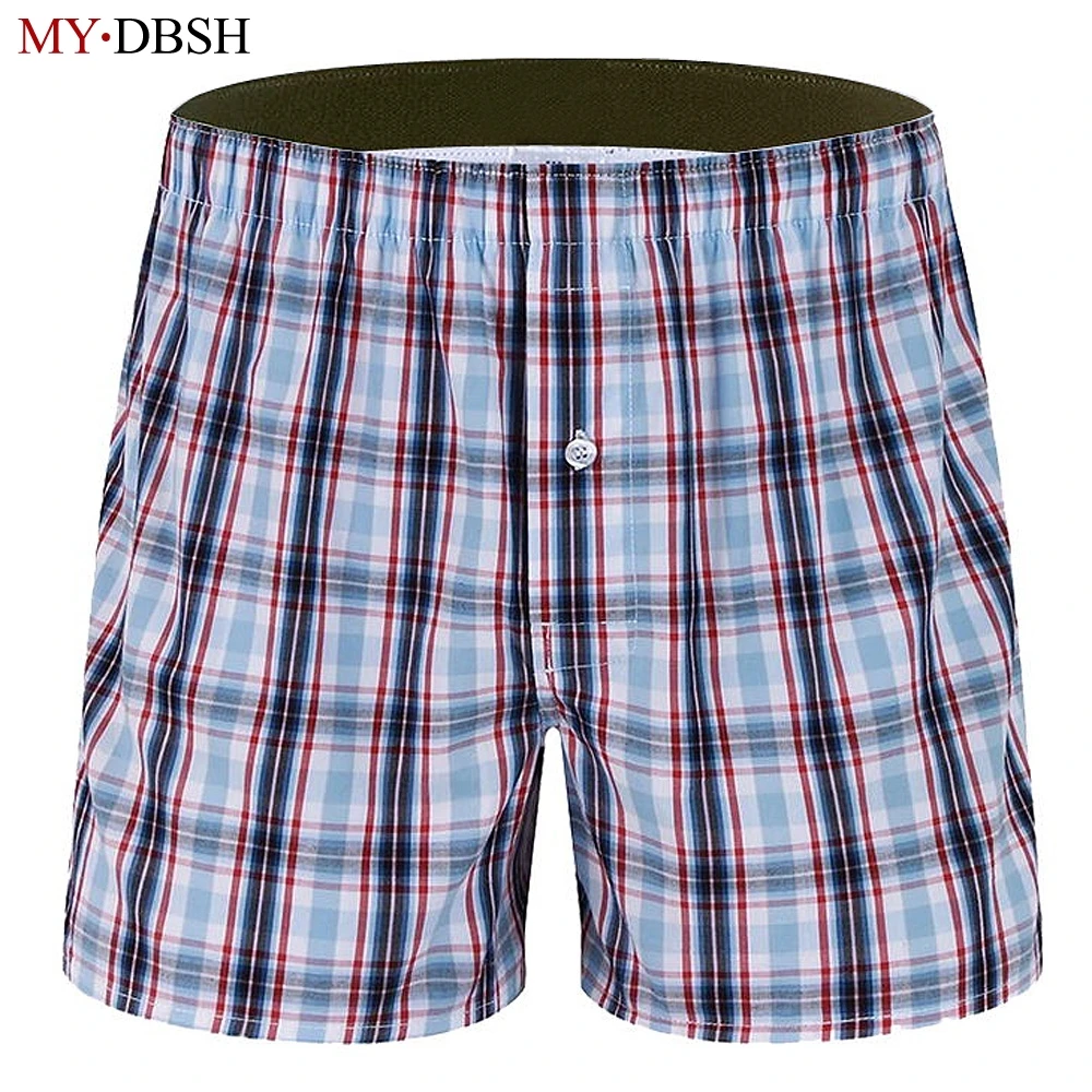 

High Quality Men's Panties Cotton Boxer Male Plus Large Size Comfortable Soft Beach shorts Men Plaid Woven Arrow Loose Shorts