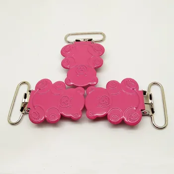 

20pcs/lot wholesale and retails metal suspender clips pacifier clips holder clips for baby hot pink