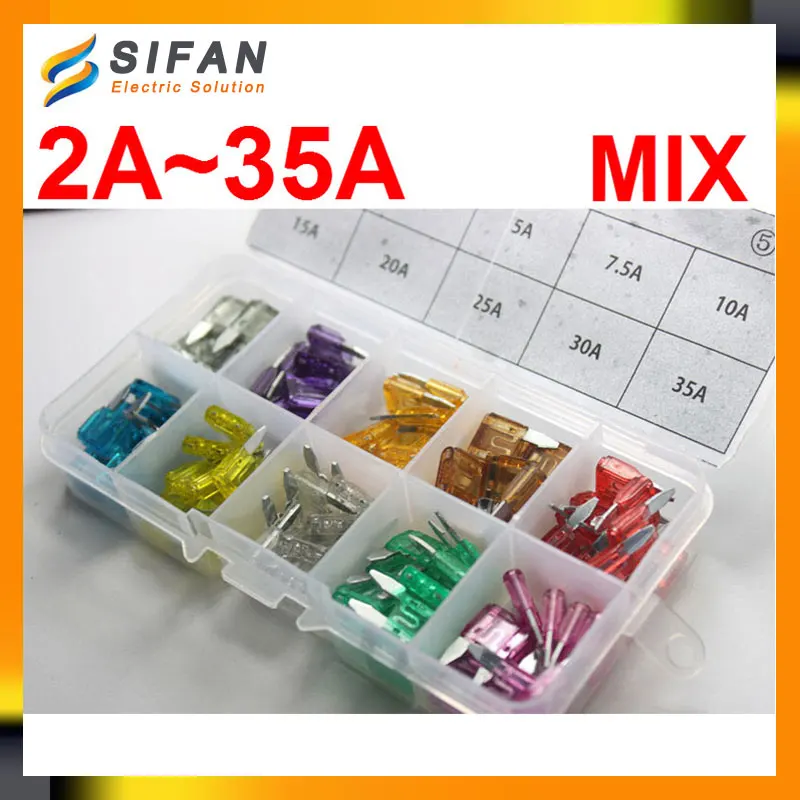 100Pcs/box Small Blade Fuse Assortment Auto Car Motorcycle SUV FUSES