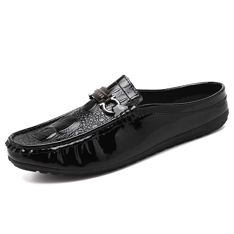 

Top 2019 New Tods Sandals Men's Casual Leisure Leather Outdoor Beach Shoe Male Summer Half Slippers Man Lazy Sandals Size 39-44
