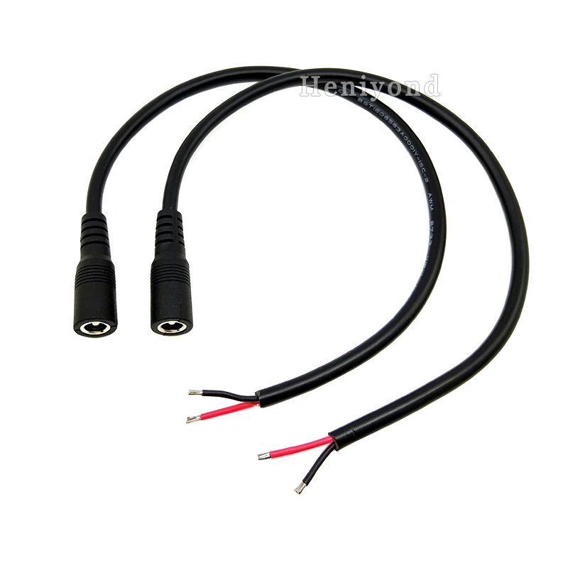 Free shipping 10Pcs 5.5*2.1mm DC Power Adapter Female Cable 18 Awg 12V Monitor For CCTV Camera for  led strip or cctv camera
