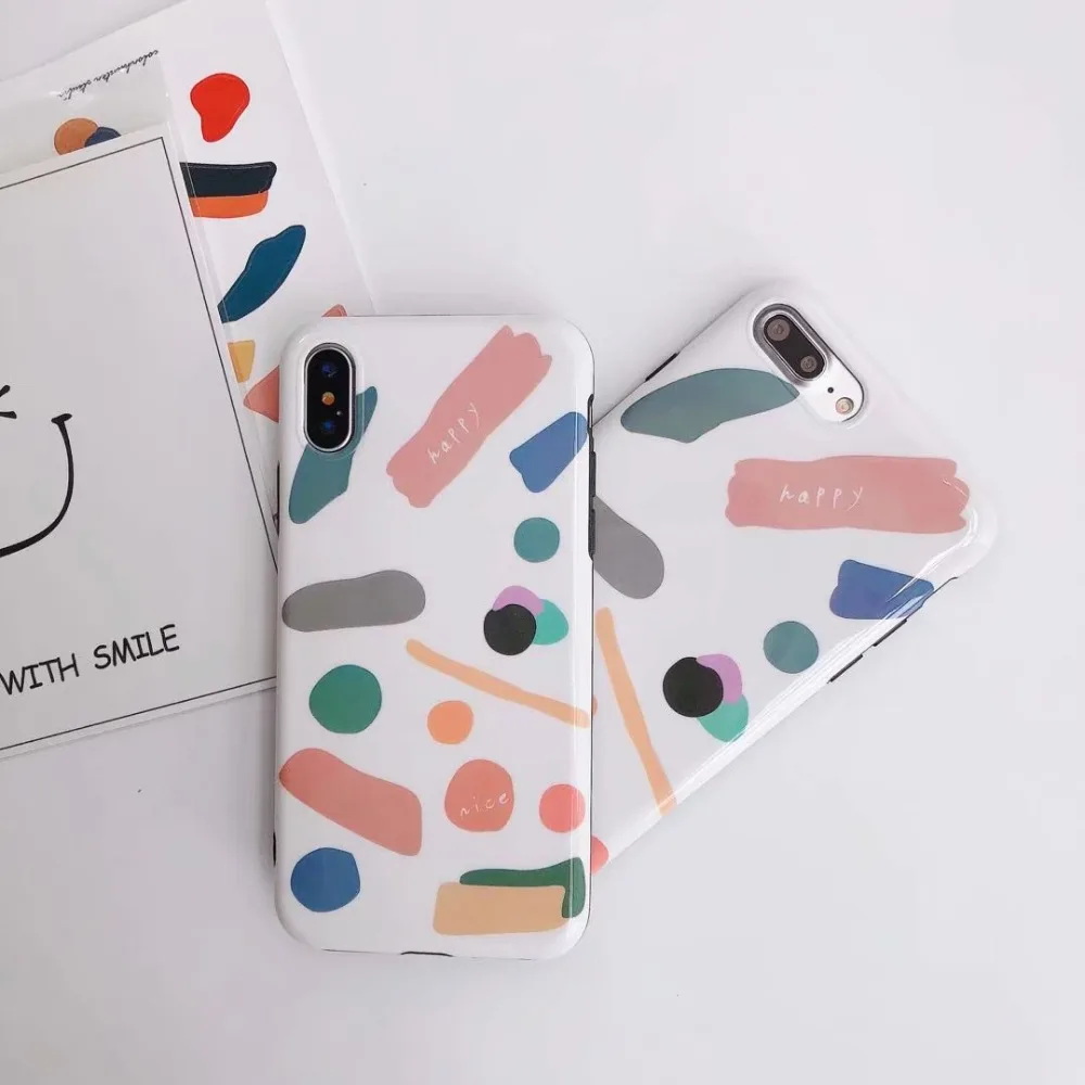 ORYKSZ Colorful Stripe Patterned Phone Case For iPhone 6 6s Glossy