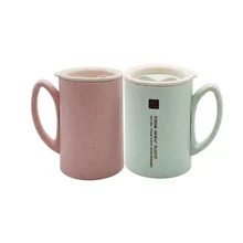 Чашка для кистей письмо любовник зубная щетка чашка Пшеничная солома пара креативная стирка 450 мл Пшеничная солома с крышкой чашка для воды