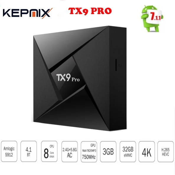 TX9 Pro TV Box Amlogic S912 Восьмиядерный процессор Android 7 1 OS 3 Гб/32G Bluetooth 4 tv box телеприставка VS