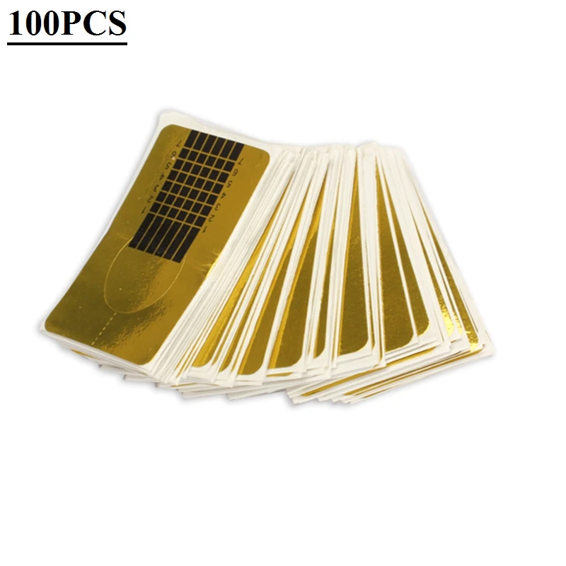 100pcs 50/100/500 шт Профессиональный гвоздь советы для дизайна ногтей формы расширения направляющая наклейка акриловая УФ гель Советы для ногтей руководство для ногтей - Цвет: 100pcs
