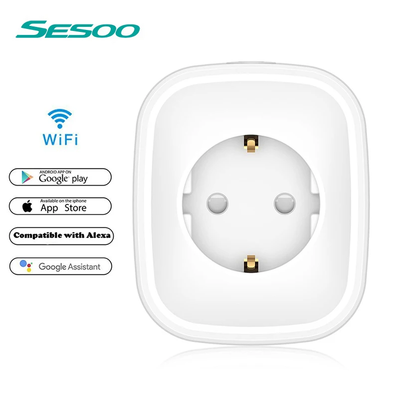 

Mini Wifi Smart Sockets EU Power Plug Mobile APP Remote Control Wifi Outlet Works with Aamzon Alexa Google Home