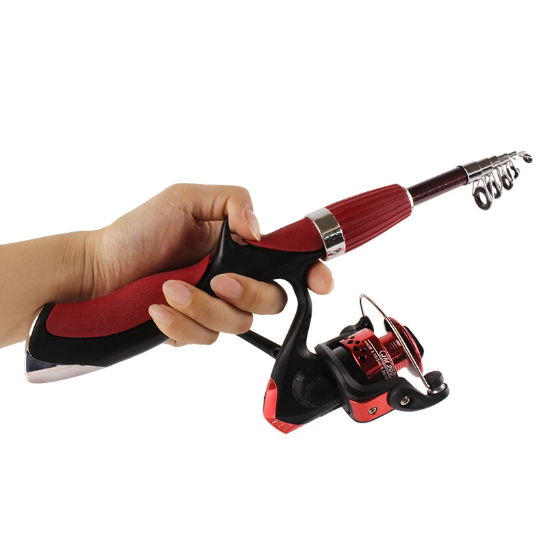 Telescopic Rod Combo 1.4m Spinning Fishing Reel +Fishing Rod+100m Line+Portable Fishing Bag+Lure Tackle Kit YG36