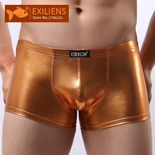 EXILIENS новые сексуальные мужские трусы боксеры мужские боксеры Hombre кожаные мужские трусы боксеры мужские трусы Homme Размер L-2XL 0128